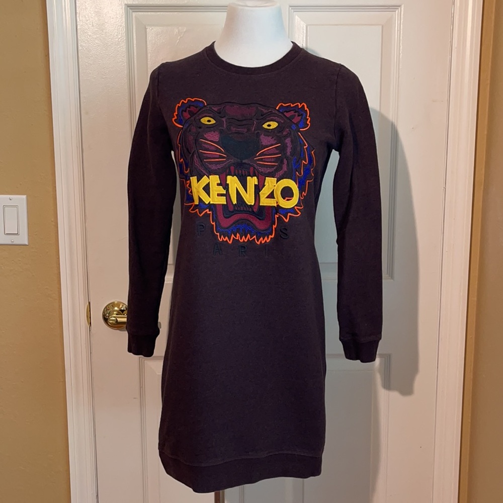 Hold for Lil Wenz -Kenzo Tiger Embroidered Cotton Sweatshirt Dress